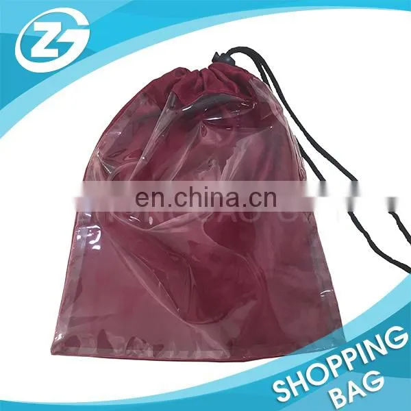 Promotion Custom Logo Screen Printed Cosmetic Waterproof Cheap Transparent Clear PVC Drawstring Travel Packaging Bag photo-6
