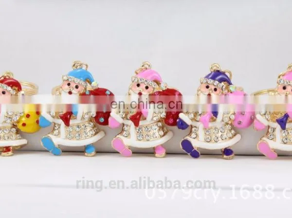 Hottest Christmas Santa Claus Zinc Alloy 18K Gold Keychain photo-4