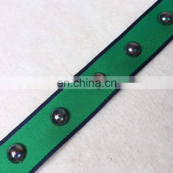 Beaded Grosgrain Ribbon With Plastic Rivet for Decoration photo-4