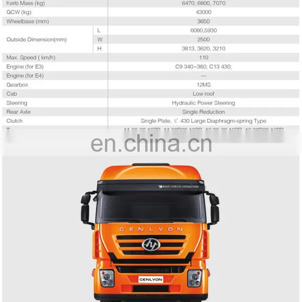 2017 China HONGYAN GENLYON 4*2 Tractor (RHD) FOR BIG SALE WITH CHEAP PRICE photo-2