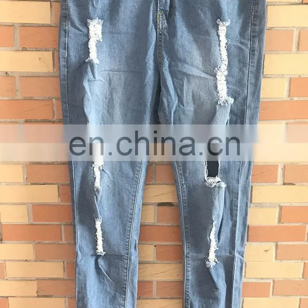 LAITE TR2011 Customized Women Jeans Denim Hole Skinny Pants High Quality Stretchy Pencil Pants Highwaist Blue Jeans photo-4