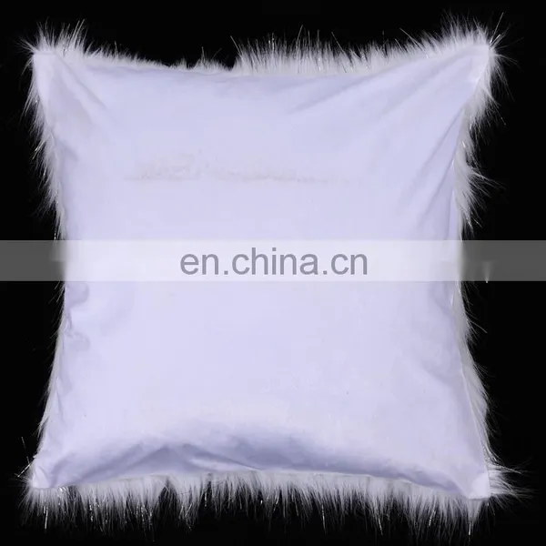 Custom Latest Design Pink Cover Fur Plush Body Car Waist Cushion /pillow Shaggy Faux Fur Cushion With Metallic Yarn photo-4