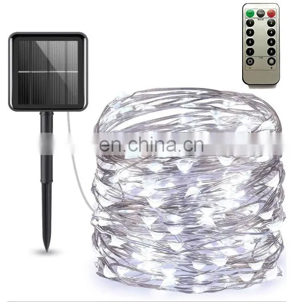 Solar Waterproof Copper Wire String Light Home Decor Indoor Outdoor Christmas Decoration Fairy Lights With Remote Controller photo-3