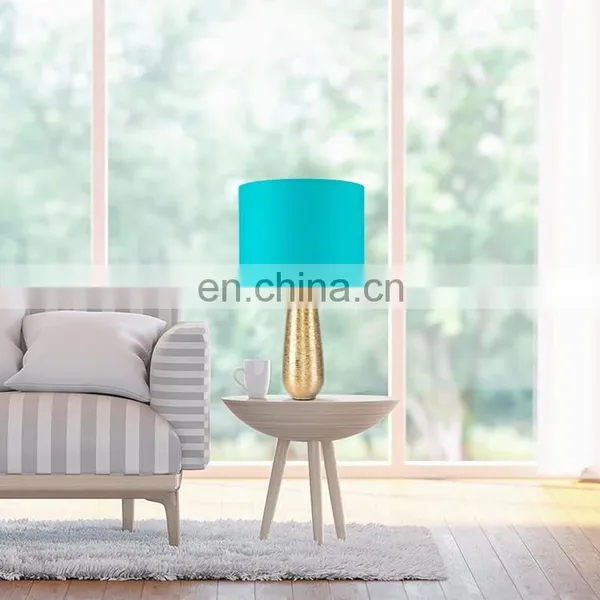 Novel Indoor Lighting Custom Luxury Gold Ceramic Base Office Modern Table Lamps for Reading Study photo-6