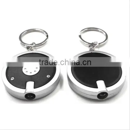 Mini Super Bright Light Round LED FlashLight With Keyring KeyChain photo-4