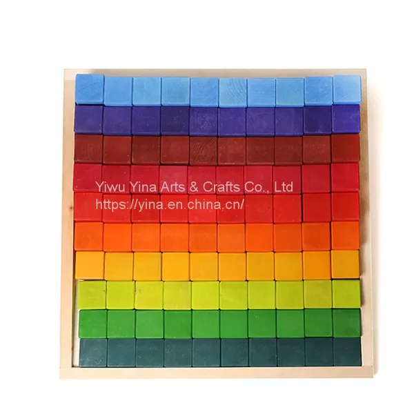 Custom Baby Educational Wooden Rainbow Step Unit Blocks | Natural Toys & Crafts photo-3