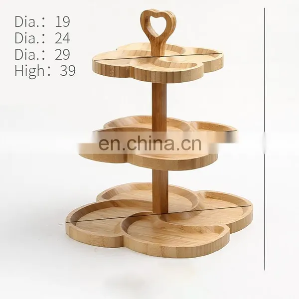 3 Tier Wood European Style Cake Stands Set for Sale Birthday Theme Luxury Wedding Cakes Events Dessert Table photo-2