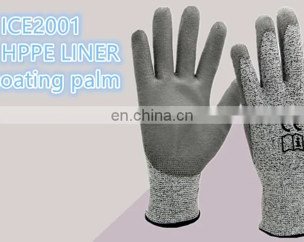 Great Grip En388 4544 Hppe PU Coated Construction Glove Cut Resistant Level 5 Work Safety Gloves for Construction photo-2