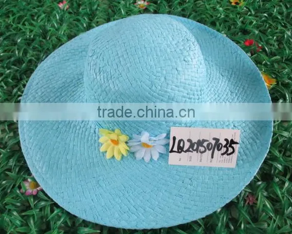 Summer Beach Sun Jazz Stingy Brim Cap Hat Ribbon Custom Straw Hat photo-2