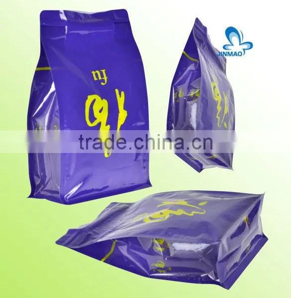Side Gusset Flat Bottom Quad Seal Bags With Zipper photo-3