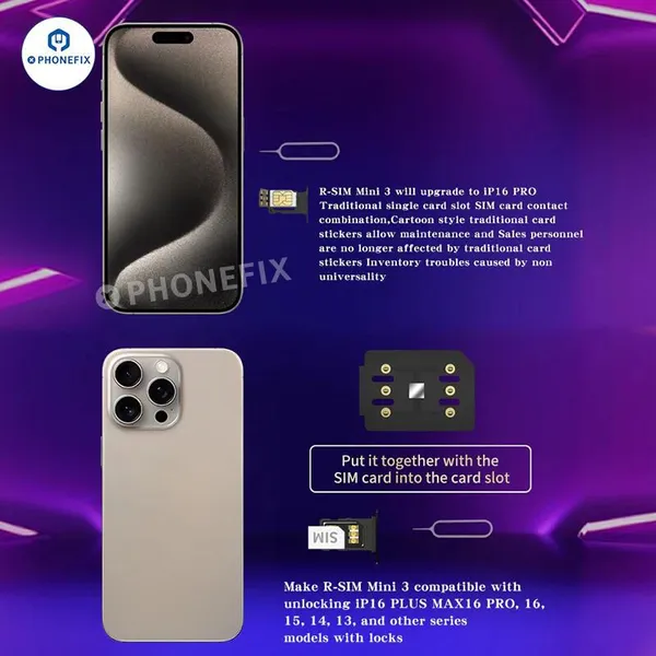 R-SIM Mini3 Pro Multi-Model Unlocker - IPhone 13-16 SIM Interposer photo-3