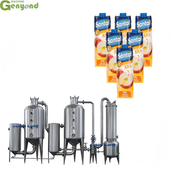 Vacuum Single Effect /three Effect Falling Film Evaporator for Milk Juice Jam Food Falling Film Concentration Evaporator photo-6