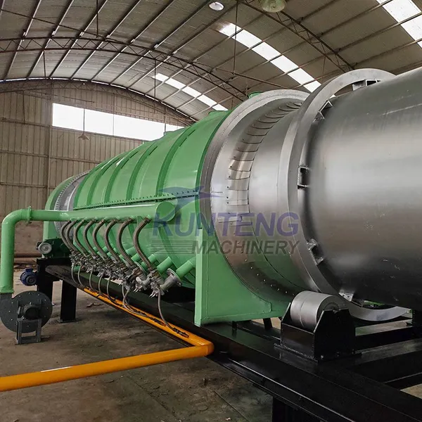 Continuous Rotary Biochar Making Machine Black Powder Charcoal Carbonization Production Line EPC photo-3