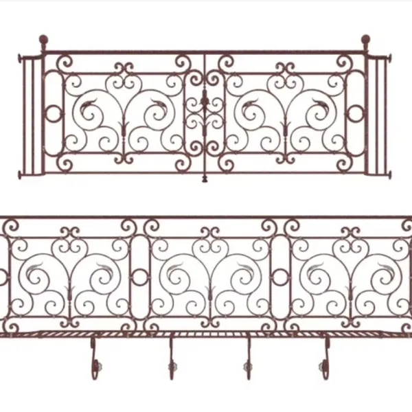 Luxury Wrought Iron Railing Balcony Handrail Balustrades Fence Design For Home