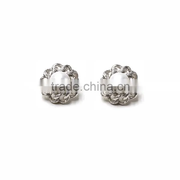 Fancy Women Accessories Silver Jewellery Small Flower Post Earrings photo-2