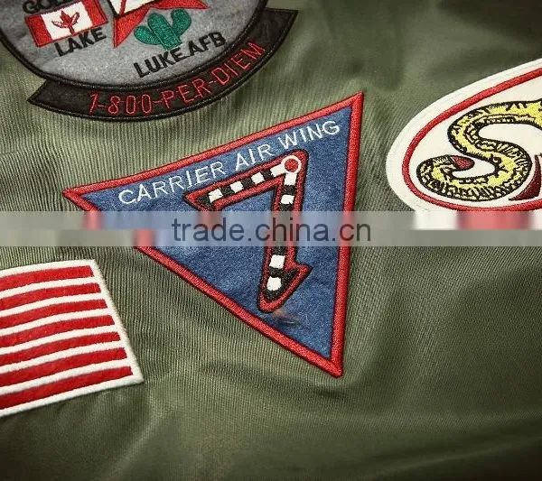2016 Fashion Quality Embroidered Baseball Jacket for Men's Military Air Force Bomber Jacket Wholesale photo-6