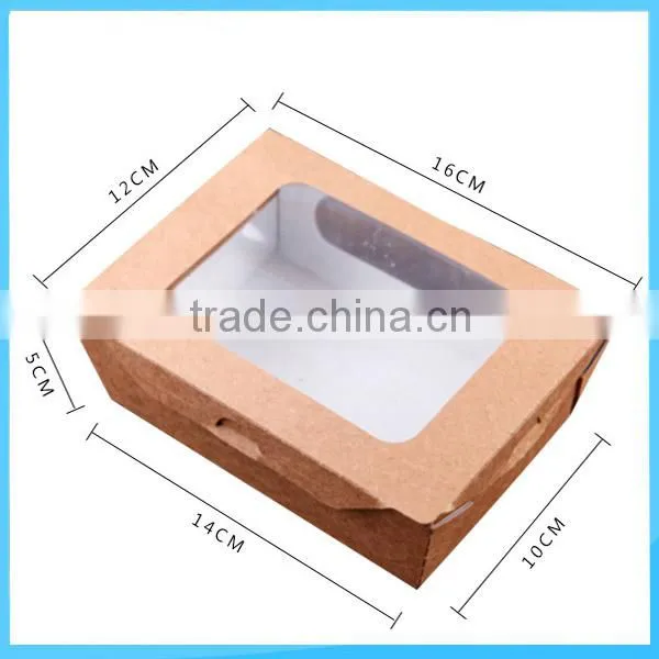 Eco Friendly Kraft Paper Salad Packing Box With Pvc Window photo-5