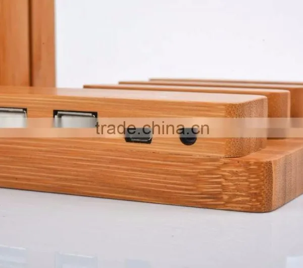2016 Luxury Bamboo Material Stand Holder for Apple Watch Iphone photo-3