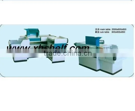 Professional Customzied Supermarket Cash Counter With Conveyor Belt photo-4