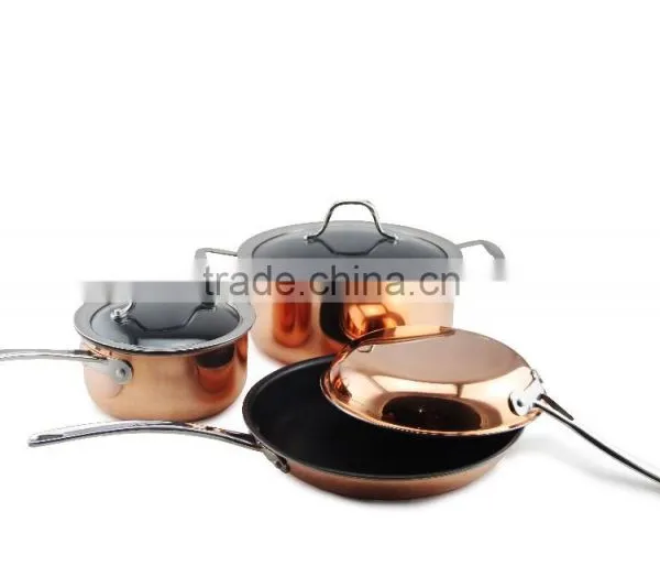 New Arrival Triply Aluminum Non-stick Pressed Cookware Set Fry Pan Saucepan Milk Stock Cooking Pasta Noodle Pot Set photo-2