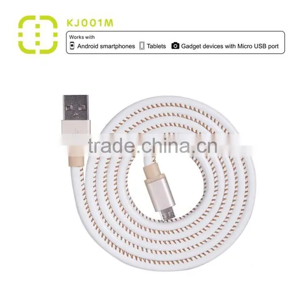 Walnut Micro Leather Charging Cable With Metal Housing photo-3