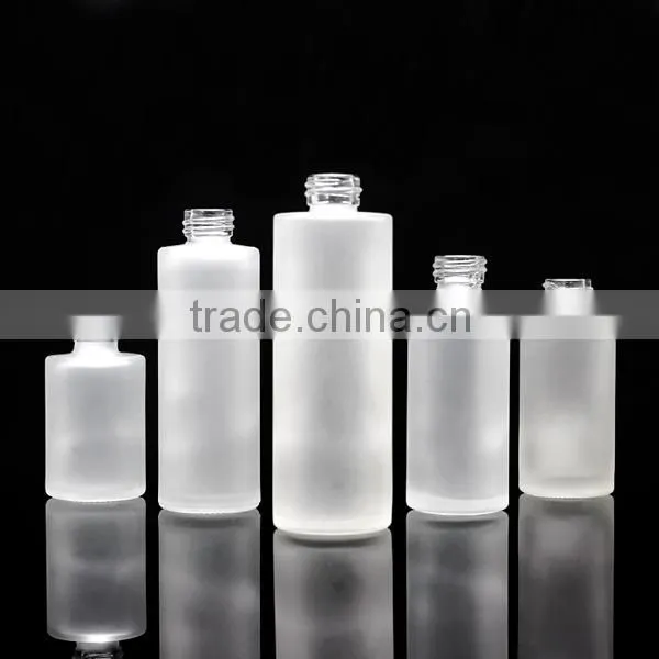 Fancy Glass Bottle Frosted Cosmetic Bottle With Gold Lid and Different Capacity photo-2