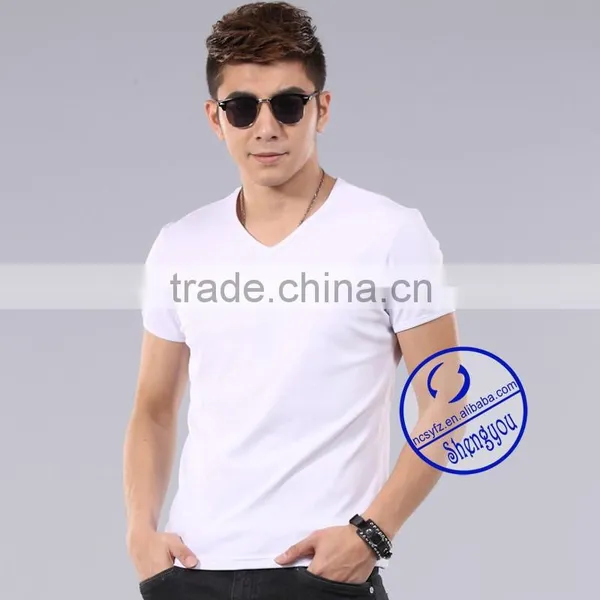 Custom 2015 Cheap Mens Blank V-neck t Shirt Wholesale China photo-4