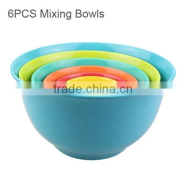 6 Pcs Colorful Melamine Salad Bowl Set photo-2