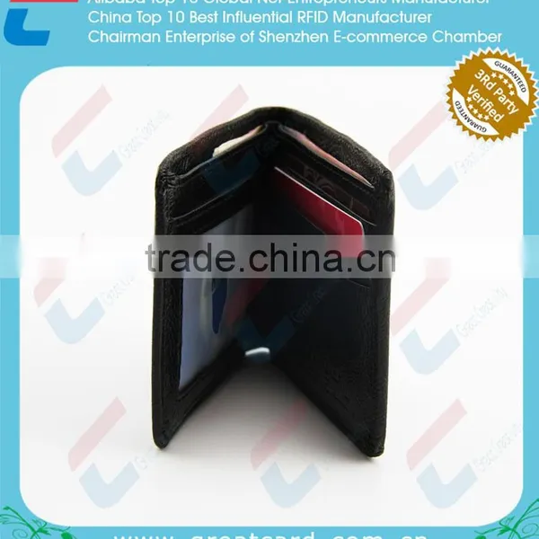 Black PU Prevent Scanned Wallet For Men photo-2