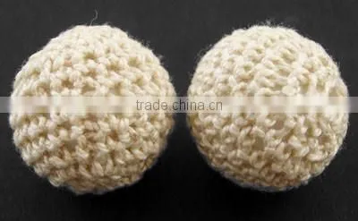 16mm Handmade Wool Wrapped Acrylic Beads Crochet Ball Beads(WA001Y-M) photo-5