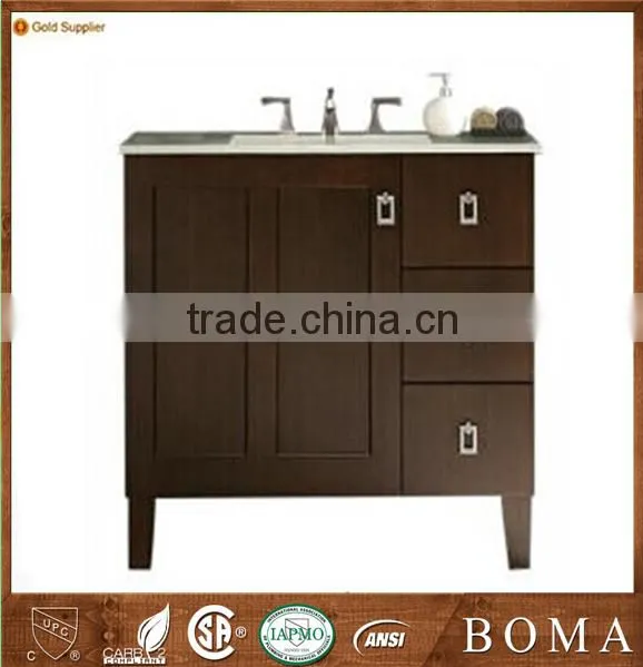 Exquisite Master Bathroom Vanity Solid Wood Mirrored Cabinets