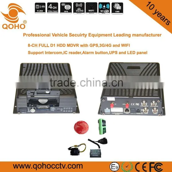 8-CH HDD Vehicle Mobile Dvr With IC Reader, Intercom, Alarm Button,GPS,WIFI,4G Mobile DVR photo-6