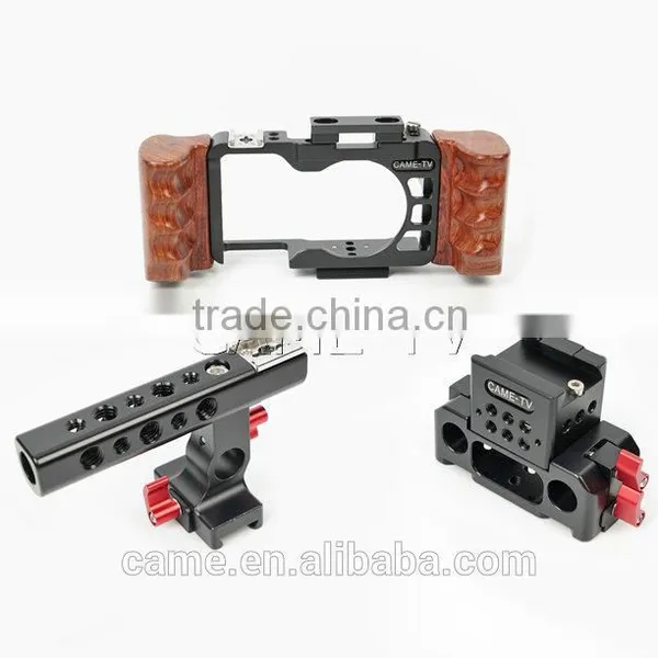 CAME-TV Rig For S Ony A6300 Camera Cage With Wooden Handle photo-6