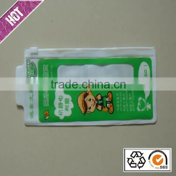 High Quality PVC Ruler Sets Bag Customized Plastic Ruler Packaging Bag for Students Waterproof PVC Bag photo-4