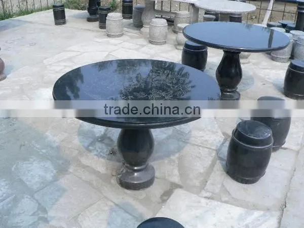 Hot Sale Black and Yellow Granite Stone Bench photo-3
