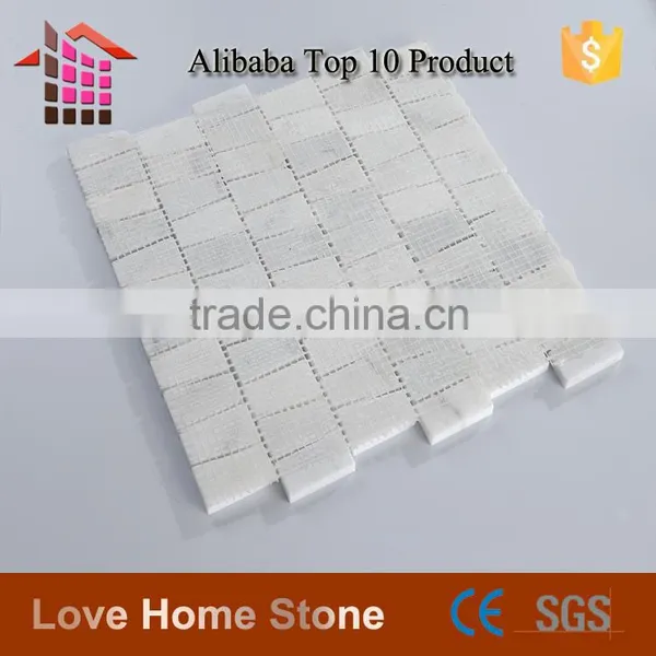 Carrara White Mosaic Tile, Trapezoid Tile Backsplash photo-5