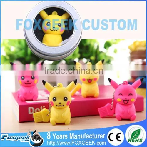 Pokemon PVC Usb Flash Drive Thousands Models Available,Custom Japan Cartoon Promotional Memory Stick With Metal Case