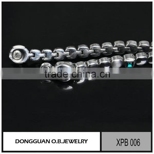 Wholesale Price Charm Stainless Steel Jewelry, Bracelet Jewelry With Green Crystal photo-3