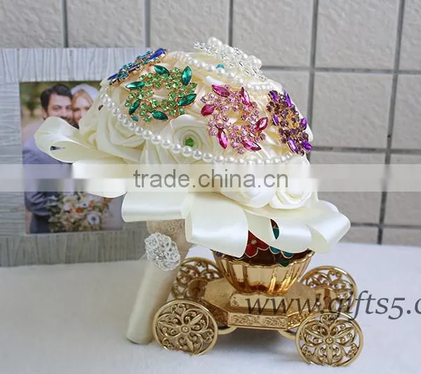 Handmade Rose Bridal Brooch Bouquet photo-2