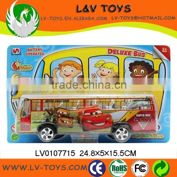 Wholesale Price of New Bus ,plastic Pull Back Car Model