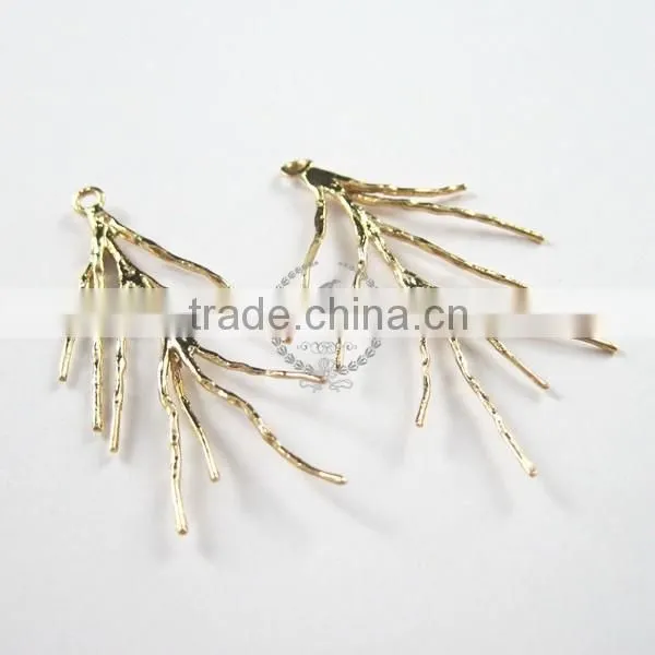 20x38mm 14K Light Gold Coral Branch DIY Pendant Charm Jewelry Findings Supplies 1850210 photo-2