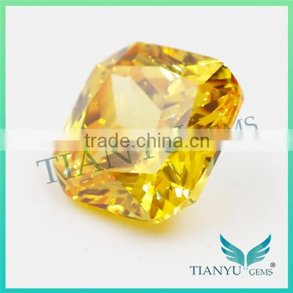 5A High Quality Light Yellow Cubic Zirconia 6*6mm Special Cut Gemstone photo-2