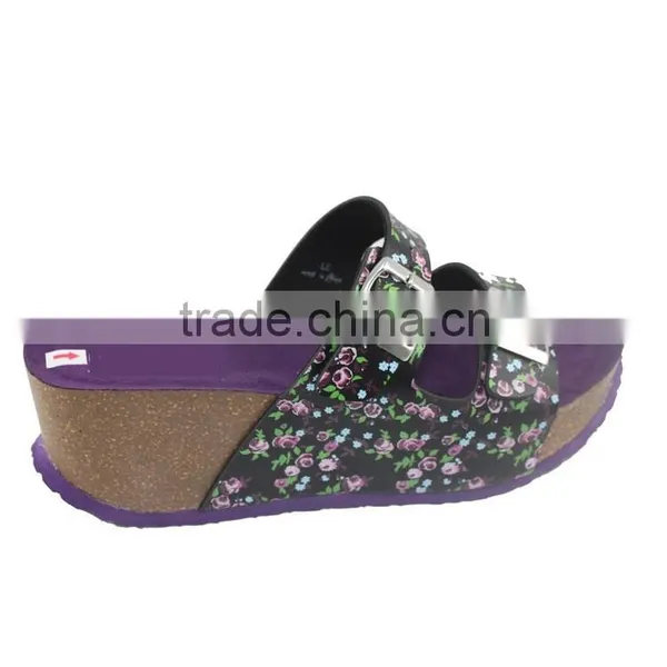 Sexy Women Wedge Heel Slippers Cheap Slippers With Buckle photo-4