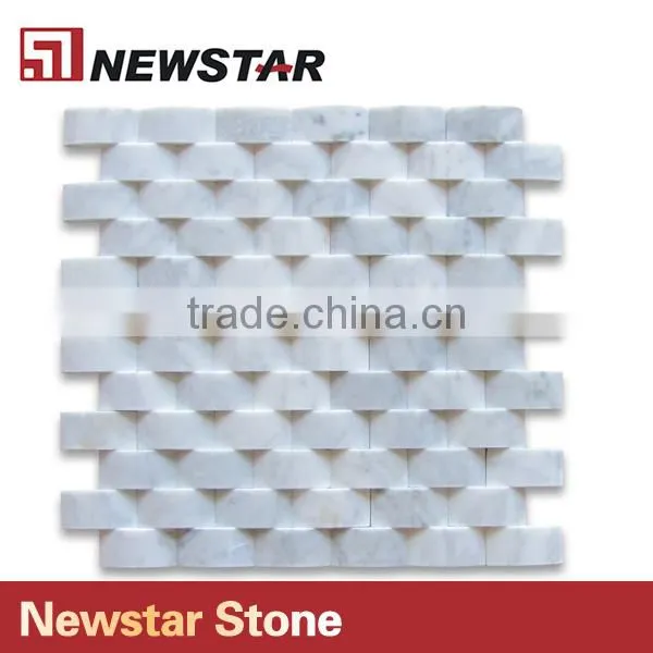 Newstar Natural White Carrara 3D Cambered Wall Decoration Mosaic photo-2