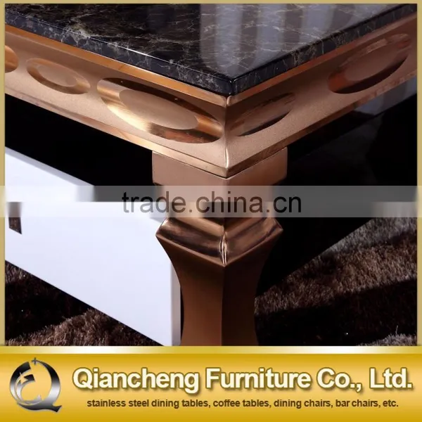 High Quality Coffee Table With Mirror Rose Stainless Steel Frame 874-1# photo-4