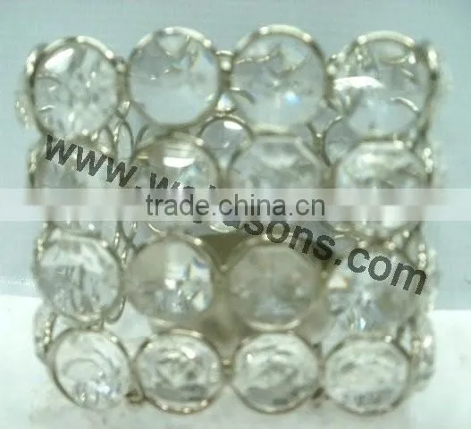 Round Crystal Tea Light Candle Holder photo-2