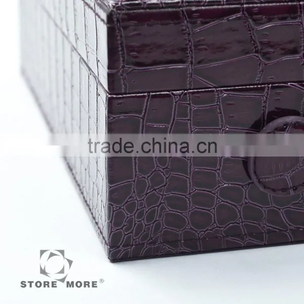 Leather Watch Organizer Storage Case Jewelry Box With Lock & Mirror photo-6