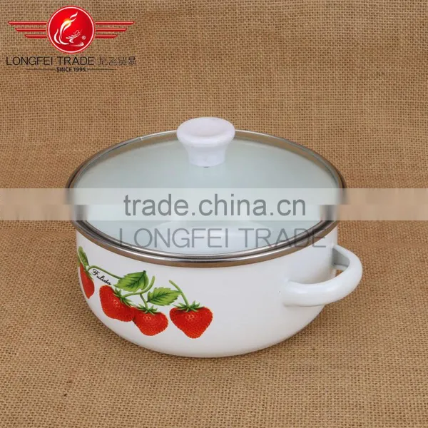 White Enamel Cooking Pot With Beautiful Can Custom Decals photo-4