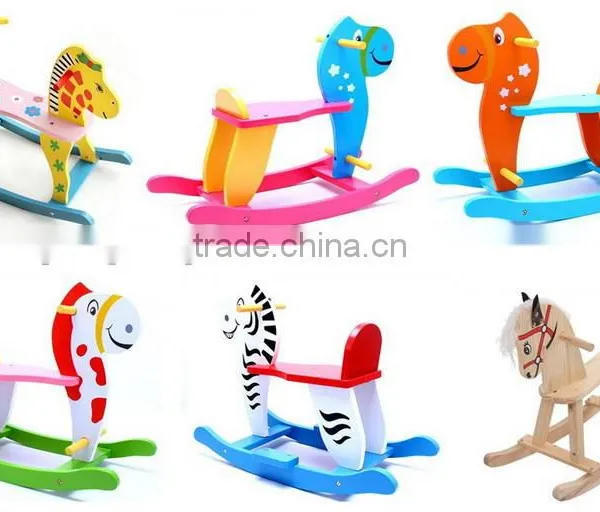 2017 Wooden Rocking Horse Baby Toy Kids Children Equipment Parts Product Wholesale Interior Decoration China Supplier photo-2