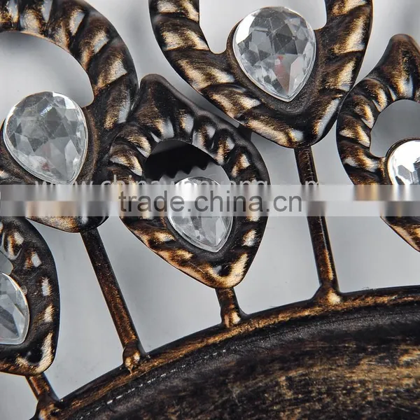 Vintage Gold Metal Wall Clock With Eye Shape photo-4